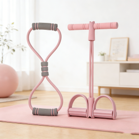 Multifunction Pedal Resistance Band, 4-Tube Elastic Pull Rope For Home Yoga, Leg Exercise, Sit-Up Assistant, Full Body Stretching & Strength Trai