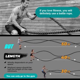 Cordless Battle Ropes, Home Fitness Equipment, Integrated Non-slip Handles, Rubber-coated Springs, Unisex, Suitable For Indoor And Outdoor Traini