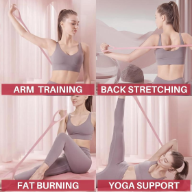 1P 8-shaped Silicone Yoga Resistance Band -  Elastic Fitness Stretching Rope, Suitable For Back, Waist, And Arm Exercises - Suitable For Home, Gy