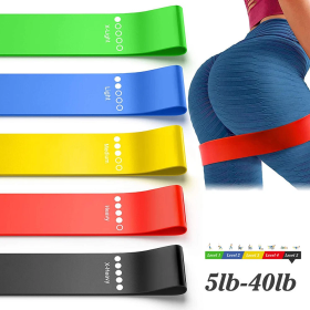 Resistance Bands Loop Set Of 5 Exercise Strength Workout Fitness Yoga Booty Band Training
