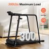 Walking Treadmills for Seniors, 2.5HP Portable Foldable Treadmill for Home with Extended Enclosed Handrails, Dual Shock Absorption, 300 lbs Capacity