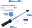 Blue Olympic Barbell Bar, 4Ft Solid Chrome Weight Bar with Bearings, 400Lbs Capacity Weightlifting Bar for Home Gym Workout Strength Training Squat