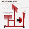 265 LBS Preacher Curl Bench for Strength Training, Adjustable Seated Arm Isolated Barbell Dumbbell Bicep Station, Red