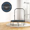 45" Rebounder Trampoline for Adults, Foldable Mini Trampoline with Adjustable Handle Bar for Indoor Outdoor, Blue