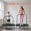 45" Rebounder Trampoline for Adults, Foldable Mini Trampoline with Adjustable Handle Bar for Indoor Outdoor, Green