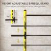 Squat Rack with Pull Up Bar and Barbell Bar Adjustable Bench Press Multi-Function Weight Lifting Half Rack, Yellow
