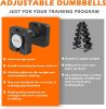 Adjustable Two Dumbbells Or Dumbbells Sets 50LB Square Dumbbell 9 in 1 Free Weights for Multi weight Options Quick-Lock Adjustable