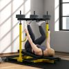 Vertical Leg Press Machine with Adjustable Leg, Back and Head Positions, Olympic Plate Compatible, Yellow