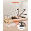 Pilates Reformer Machine, Wooden Pilates Workout Equipment for Home Gym Studio Use, Pilates Bed with Dual Resistance- Spring & Cord