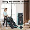 Walking Pad Treadmill 1-14km/h,300 lbs Capacity, LED Bluetooth music Under Desk Treadmill, Compact Treadmills for Home Hiking