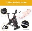 Black Stationary Bikes for Home Spin Indoor Exercise Bike with LCD Monitor and Comfortable Seat Cushion for Home Gym Cardio Fitness Training