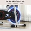 Adjustable Upright Stationary Exercise Bike w/ LCD Display, Indoor Cycling Bike for Home w/ Adjustable Resistance, White