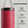 Punching Bag with Stand for Adults, 72.8"-90.9" Height Adjustable Freestanding Boxing Stand with Canvas Sandbag, Red