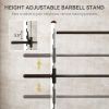 Squat Rack with Pull Up Bar and Barbell Bar Adjustable Bench Press Multi-Function Weight Lifting Half Rack, White