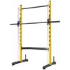 Squat Rack with Pull Up Bar and Barbell Bar Adjustable Bench Press Multi-Function Weight Lifting Half Rack, Yellow