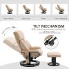 Beige Massage Recliner Chair with Ottoman, 10-Point Vibrating Heat Function, Ultimate Comfort