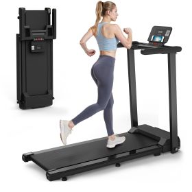 Folding Treadmill with Handles (Small Home Model) - 300lb Weight Capacity & 2.5HP Quiet Motor
