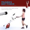 Foldable Indoor Stationary Bike with 8 Levels of Magnetic Resistance, Exercise Bike for Cardio Workout, Red