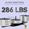 Vertical Leg Press Machine with Adjustable Leg, Back and Head Positions, Olympic Plate Compatible, Yellow