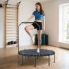 45" Rebounder Trampoline for Adults, Foldable Mini Trampoline with Adjustable Handle Bar for Indoor Outdoor, Blue