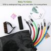 11Pcs Resistance Bands Set Fitness Workout Tubes Exercise Tube Bands Up to 100lbs w/ Door Anchor Handles Ankle Straps for Physical Training Yoga Pilat