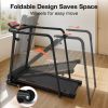 Walking Treadmills for Seniors, 2.5HP Portable Foldable Treadmill for Home with Extended Enclosed Handrails, Dual Shock Absorption, 300 lbs Capacity