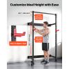 Folding Power Cage, Wall-Mounted Power Rack Squat Rack, Multifunctional Strength Training Workout Equipment with Landmine Holder