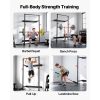 Folding Power Cage, Wall-Mounted Power Rack Squat Rack, Multifunctional Strength Training Workout Equipment with Landmine Holder