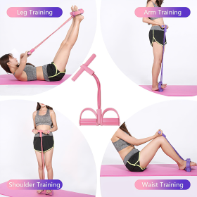 6-Tube Pedal Puller Resistance Rope, Foot Pedal Resistance Band, Yoga Elastic Exercise Bands, Stretching Slimming Training, Strength Exercise, Re