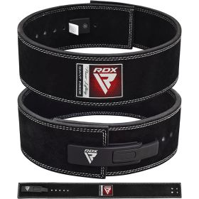 RDX 4 INCH IPL / USPA & World Powerlifting Congress APPROVED Powerlifting Leather Gym Belt (Color: Black, size: L)