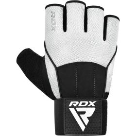 GYM WEIGHT LIFTING GLOVES W3 (Color: White, size: M)