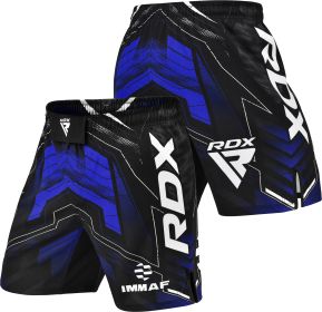 RDX IMMAF Approved MMA Fight & Training Shorts Blue (Color: Blue, size: L)