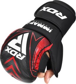 RDX IMMAF Approved Shooter Grappling Gloves Red (Color: Red, size: 2XL)