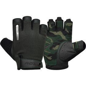 RDX T2 Weightlifting Gloves (Color: ARMY GREEN, size: S)