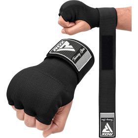 RDX IS Gel Padded Inner Gloves Hook & Loop Wrist Strap for Knuckle Protection OEKO-TEXÂ®Â Standard 100 certified (Color: Black, size: M)