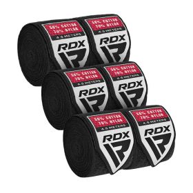 RDX RB New Professional Boxing Hand Wraps Set (Color: Black, size: Standard Size)