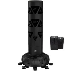 RDX KT Ronin 6ft 2-in-1 Free Standing Target Punch Bags With Mitts Set (Color: Black, size: 6FT)