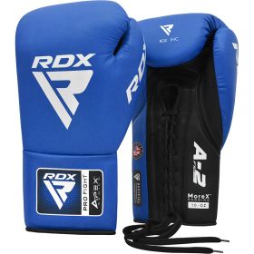 RDX APEX Competition/Fight Lace Up Boxing Gloves (Color: Blue, size: 8OZ)