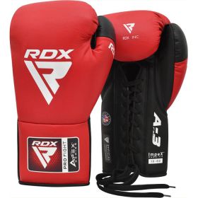 RDX PF APEX Competition/Fight Lace Up Boxing Gloves (Color: Red, size: 8OZ)