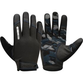 RDX T2 Touch Screen Friendly Full Finger Gym Gloves (Color: Blue, size: XL)
