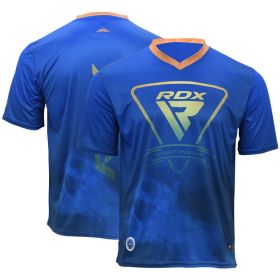 RDX T2 WAKO Approved V-Neck T-Shirts (Color: Blue, size: M)