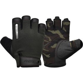 RDX T2 Weightlifting Gloves (Color: BROWN, size: S)