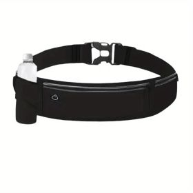 Ultra-Light Running Waist Pack ��� Breathable Nylon Belt Bag with Lock Closure & Reflective Strips for Safety (Unisex, 6 Colors) (Color: Black)