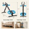Adjustable Ab Machine for Stomach Workout, Core Workout Equipment for Home Gym, Ab Trainer with 2 Incline & 5 Height Levels, Knee & Elbow Protection