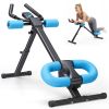 Adjustable Ab Machine for Stomach Workout, Core Workout Equipment for Home Gym, Ab Trainer with 2 Incline & 5 Height Levels, Knee & Elbow Protection