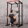 Multi-functional Power Cage, Home Adjustable Pullup Squat Rack 1000Lbs Capacity Comprehensive Fitness Barbell Rack with Gym accessories