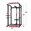 Multi-functional Power Cage, Home Adjustable Pullup Squat Rack 1000Lbs Capacity Comprehensive Fitness Barbell Rack with Gym accessories