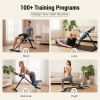 Adjustable Ab Machine for Stomach Workout, Core Workout Equipment for Home Gym, Ab Trainer with 2 Incline & 5 Height Levels, Knee & Elbow Protection