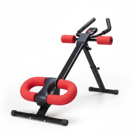 Adjustable Ab Machine for Stomach Workout, Core Workout Equipment for Home Gym, Ab Trainer with 2 Incline & 5 Height Levels, Knee & Elbow Protection (Color: Red)