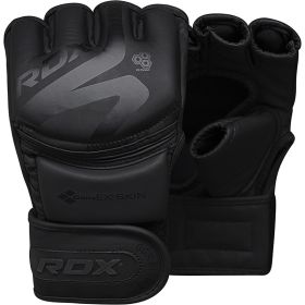 RDX F15 Noir MMA Training Gloves (Color: Black, size: S)